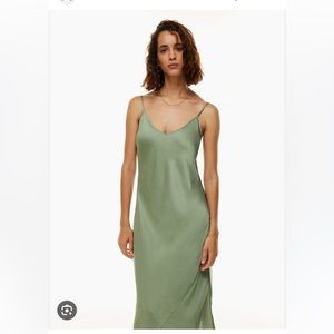 Like New - Wilfred Only Satin Slip Dress in Bitter Sage, XS - worn once!